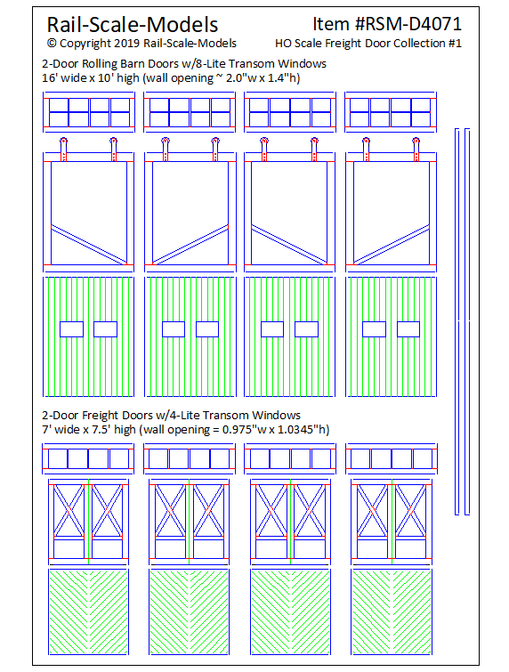 HO Scale Collection of Freight Doors ~ No 1
